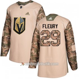 Män Ishockey Vegas Golden Knights Tröja Marc-Andre Fleury 29 Adidas 2017-2018 Camo Veterans Day Practice Authentic